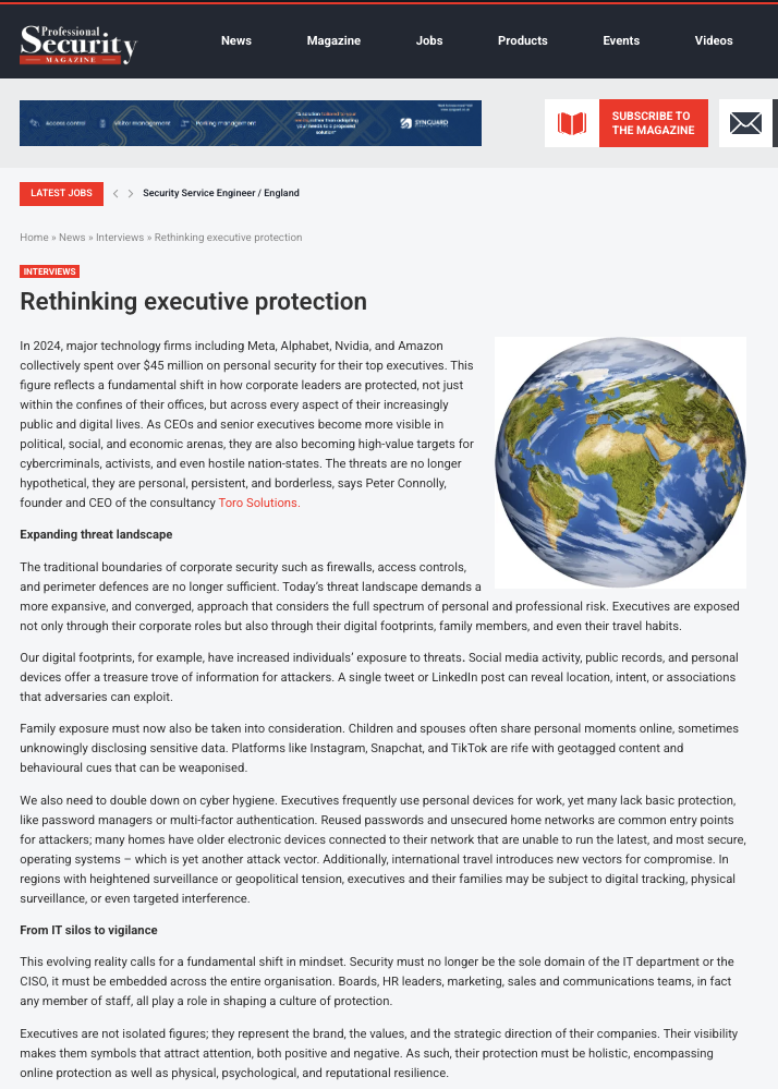Rethinking executive protection