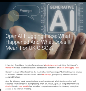Openai Hugging face what happened and what does it mean for UK cisos